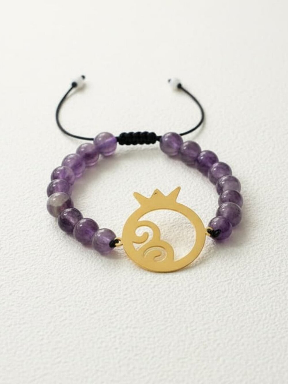 14k Gold-Plated Persian Style Pomegranate Bracelet with Amethyst